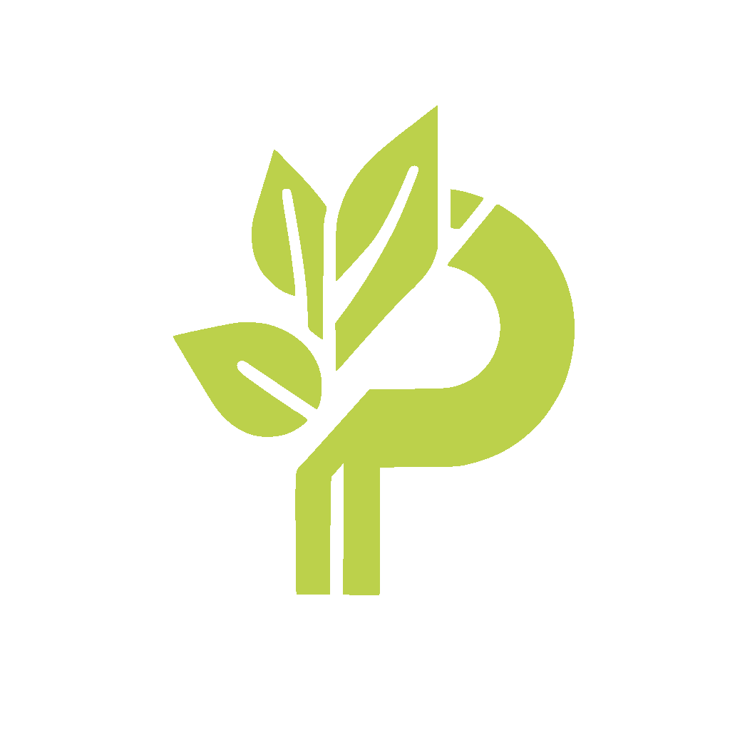 logo as a P into a green tree